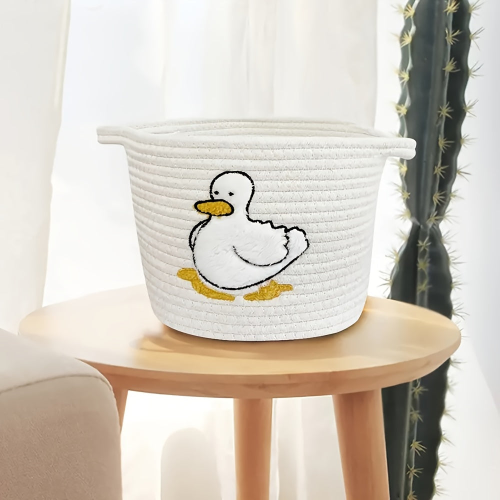 2pcs Duck Storage Basket Rope Woven Desktop Tidy Decorative Basket