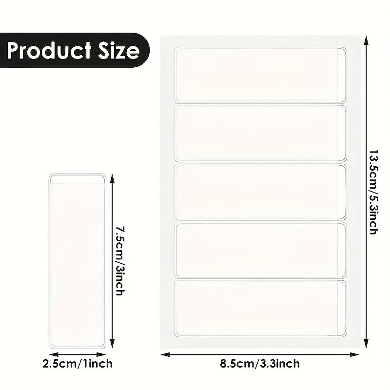 60pcs Clear Adhesive Label Holders and Cardstock Pockets