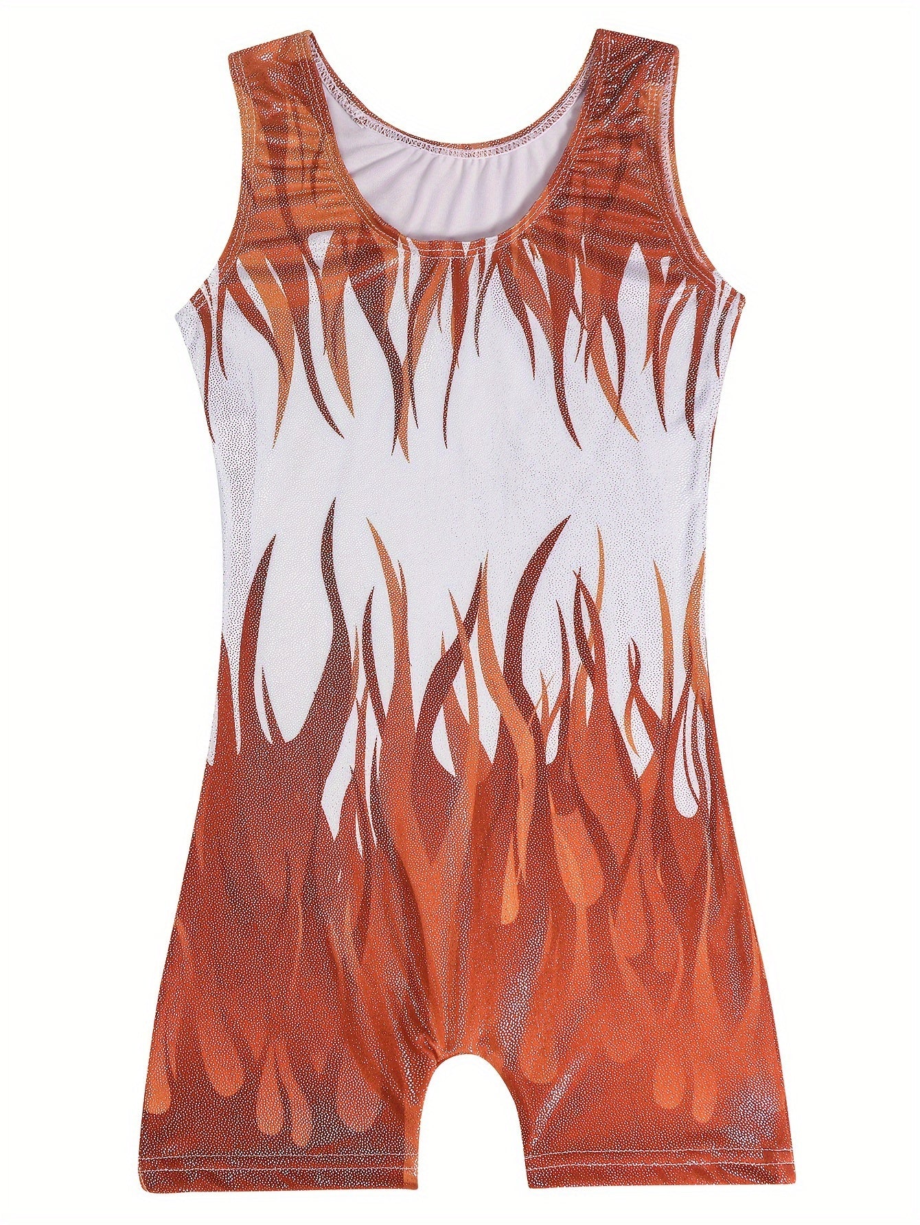 Flame Graphic Gymnastics Suit Ballet Leotard