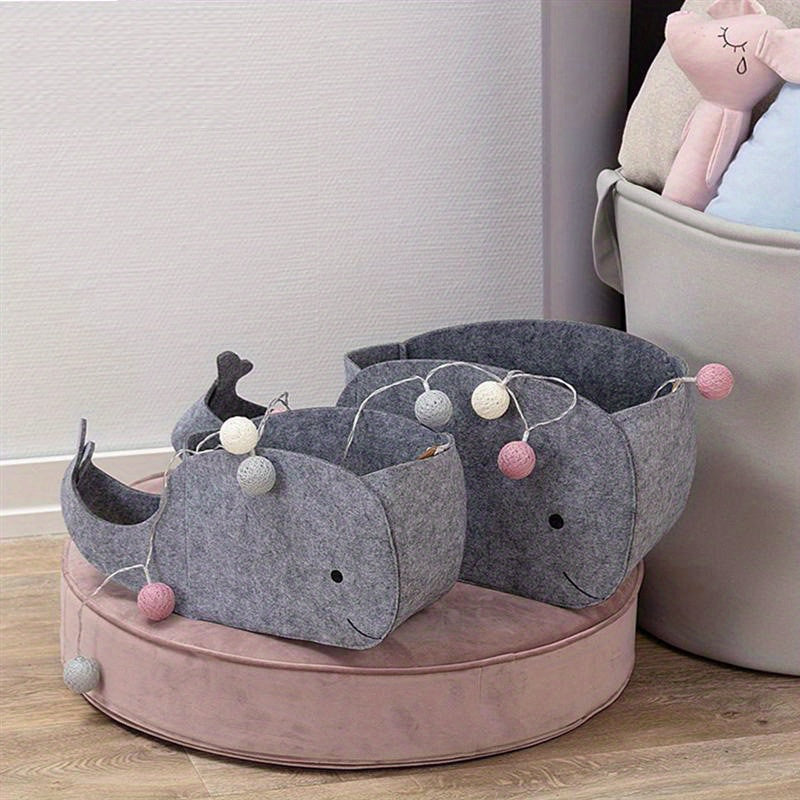 Whale Felt Storage Basket for Sundries, Snacks & Toys