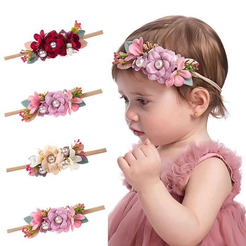 Lace Fabric Flower Children's Nylon Headband Gift For Kids
