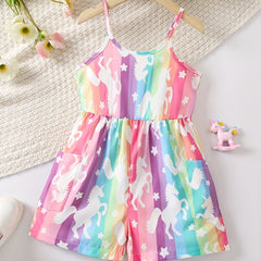 Girls' Unicorn Print Cami Jumpsuit