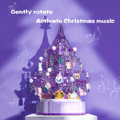 729pcs Purple Christmas Tree Building Blocks Toy with Music Box