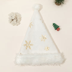 Silvery Hat With Golden Snowflake Christmas Hat Embroidery Hat
