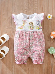 Cute Animal Print Romper for Baby Girls
