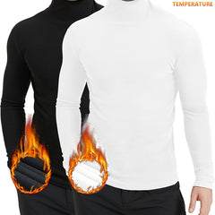 Men's Turtleneck Fleece Warm Fitness Running Top For Autumn And Winter