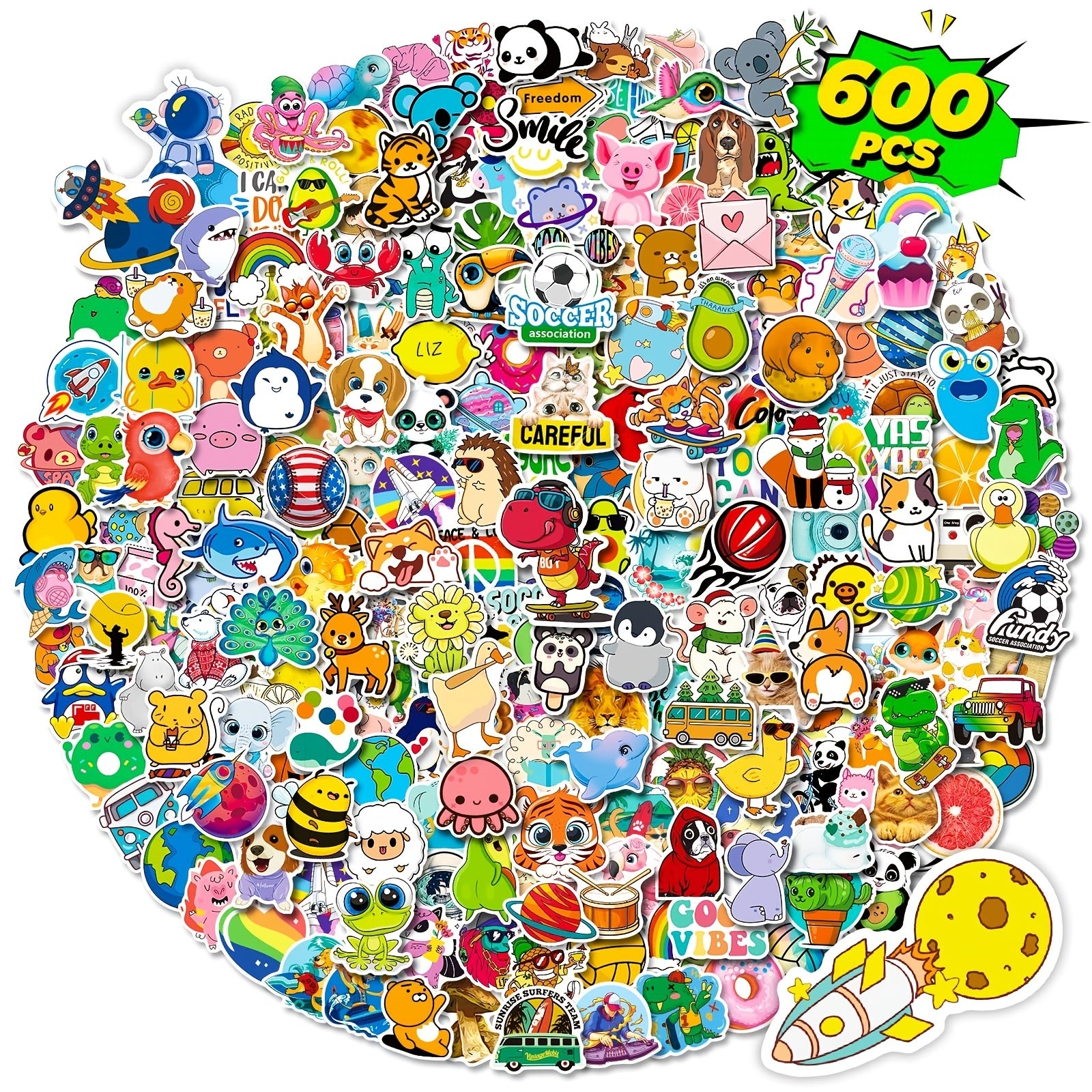 600pcs Cartoon Animal Stickers Waterproof Vinyl Scrapbook Decals