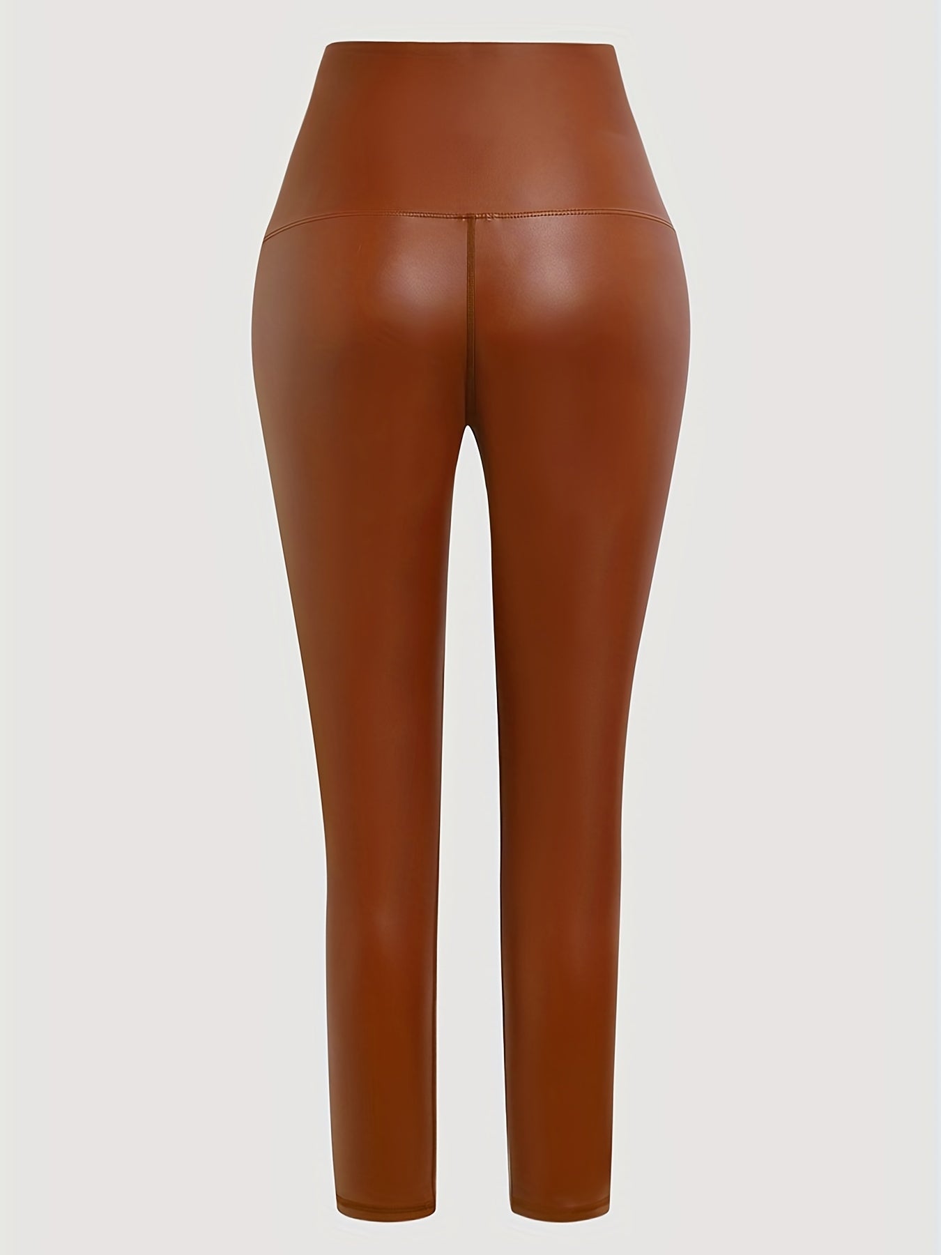 High Waist Butt Lifting Skinny Leggings with Glossy Finish