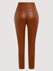 High Waist Butt Lifting Skinny Leggings with Glossy Finish