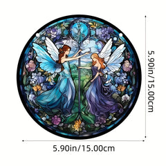 Acrylic Fairy Stained Window Hanging Decoration 3D Pattern Painted Panel