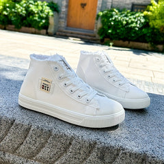 Women's High Top Board Shoes with Letter Patches