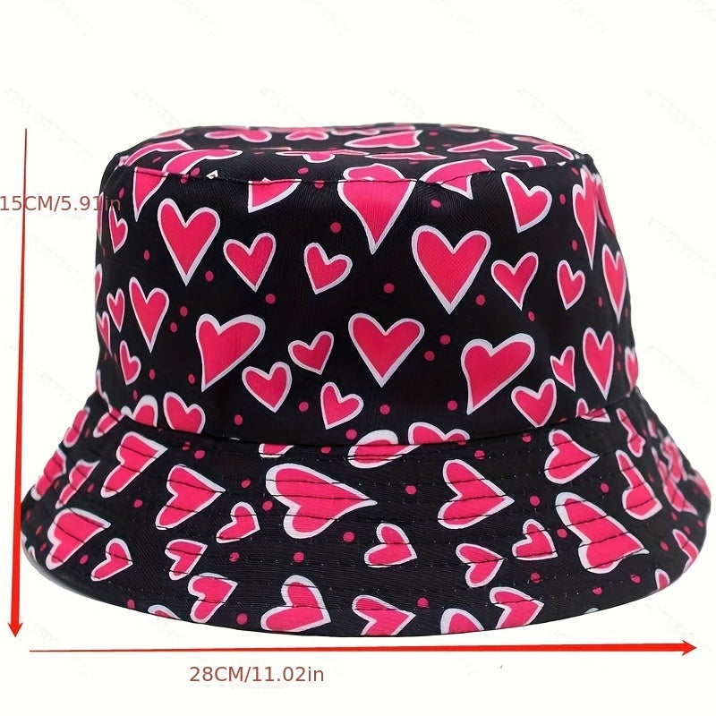 Love Graffiti Fisherman Hat Double-sided Wearing Sun Hat