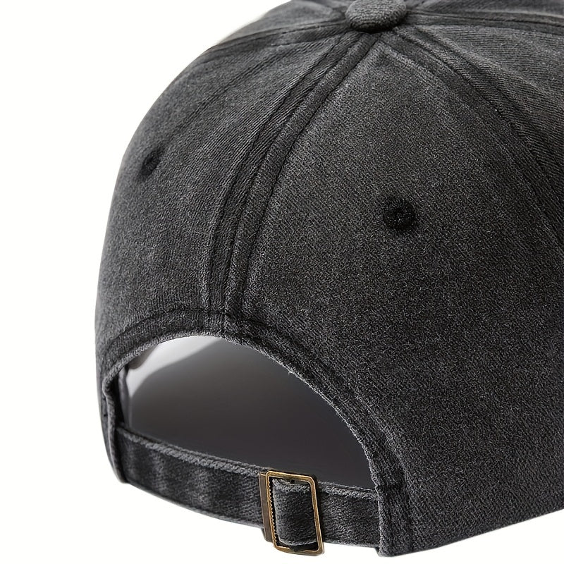 Men's Denim Baseball Cap Retro Wide Brim Sunscreen Washed