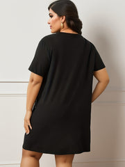 Squirrel & Letter Print Short Sleeve Nightdress