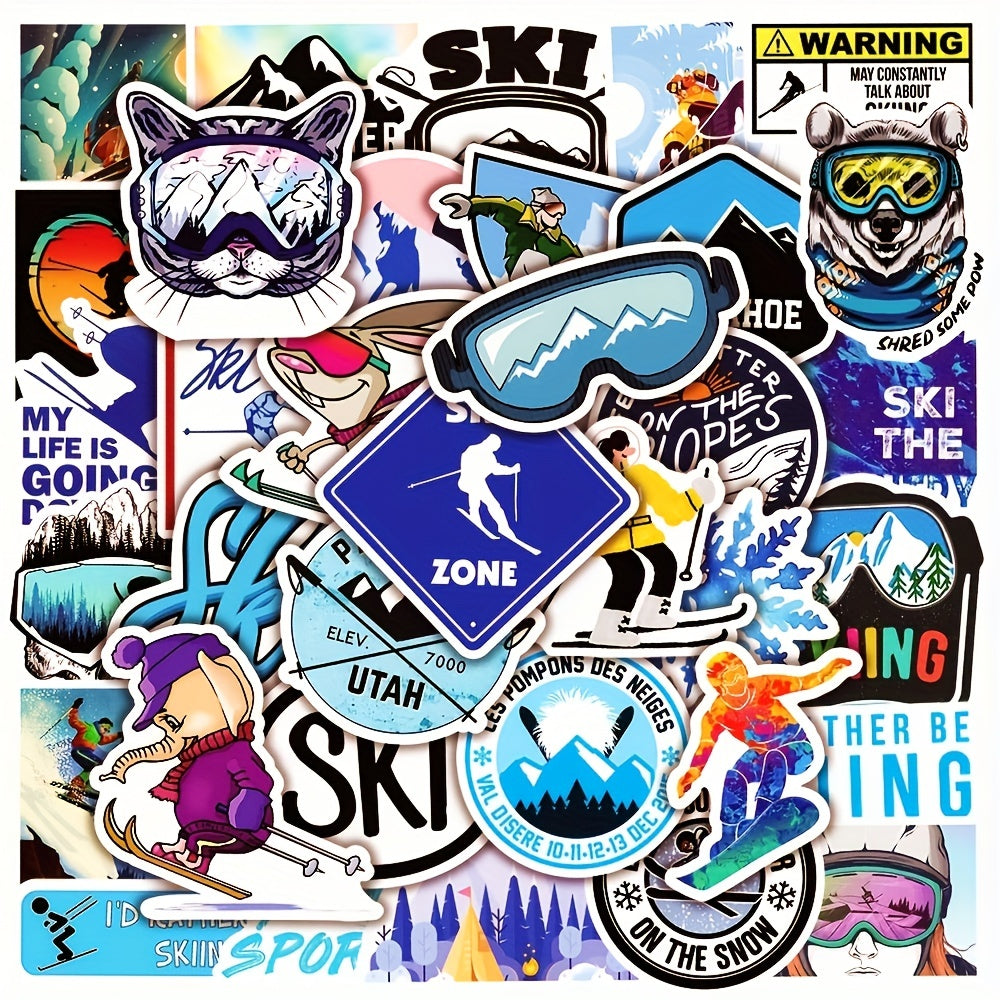 50Pcs Ski Series Graffiti Stickers Waterproof Decorative DIY Creative Toys