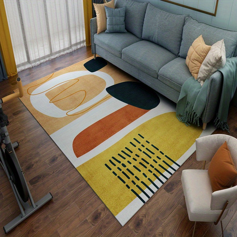 Soft Geometric Area Rug for Bedroom and Living Room