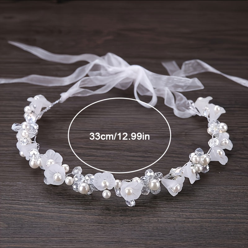 Rhinestones Flower Headband Hair Accessories Crown Wedding Decoration