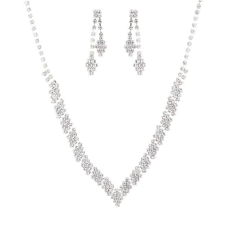 Chunky Jewelry Set Choker Necklace & Tassel Earrings Prom Costume Party