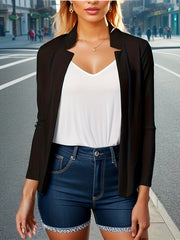 Casual Solid Loose Blazer Long Sleeve Open Front Office Work Coats