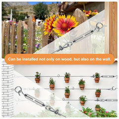 Stainless Steel Rope Suspension Kit Outdoor Hook Tightener Cable Railing Set
