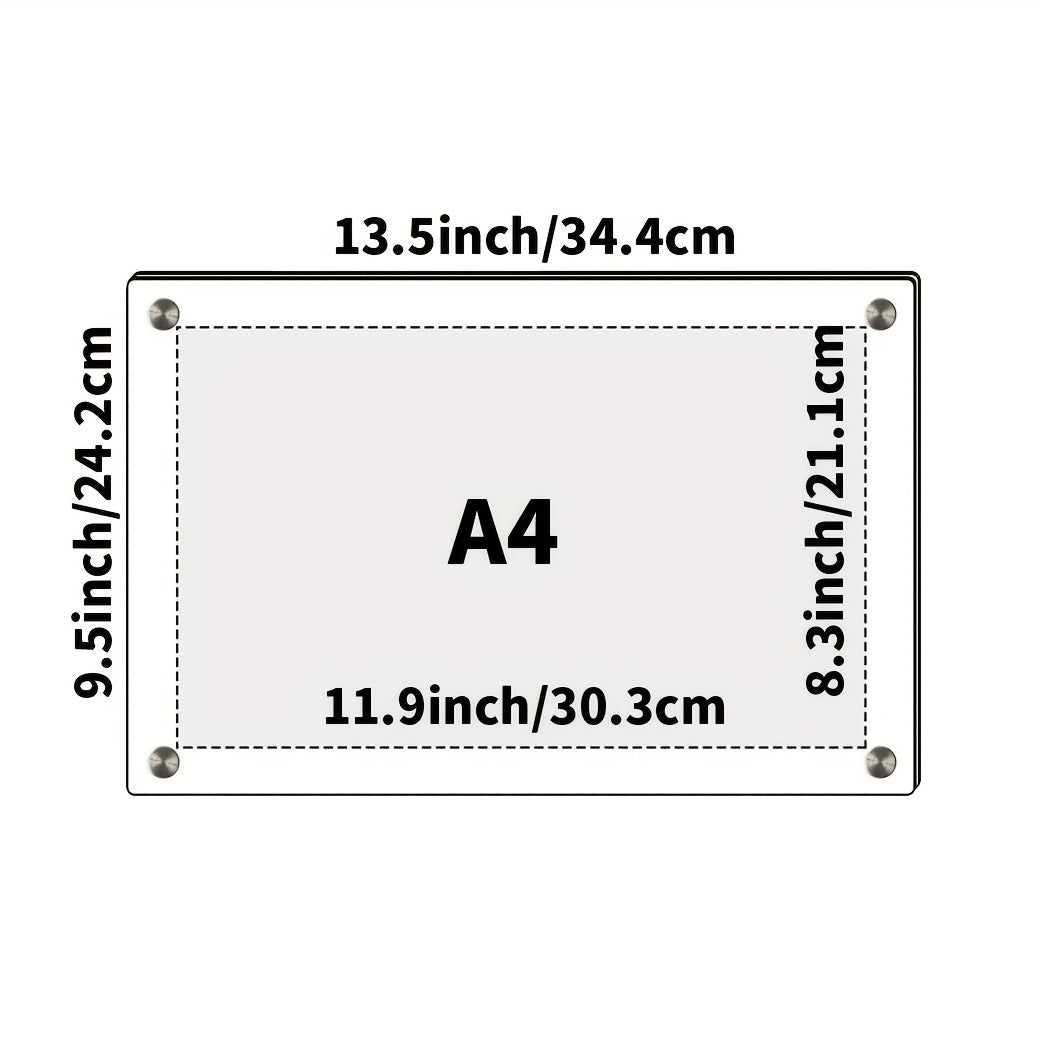 Acrylic Desktop Picture Frame Beveled Frameless Plexiglass Photo Display