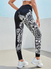 Colorful Digital Print Yoga Leggings High Waist Stretch
