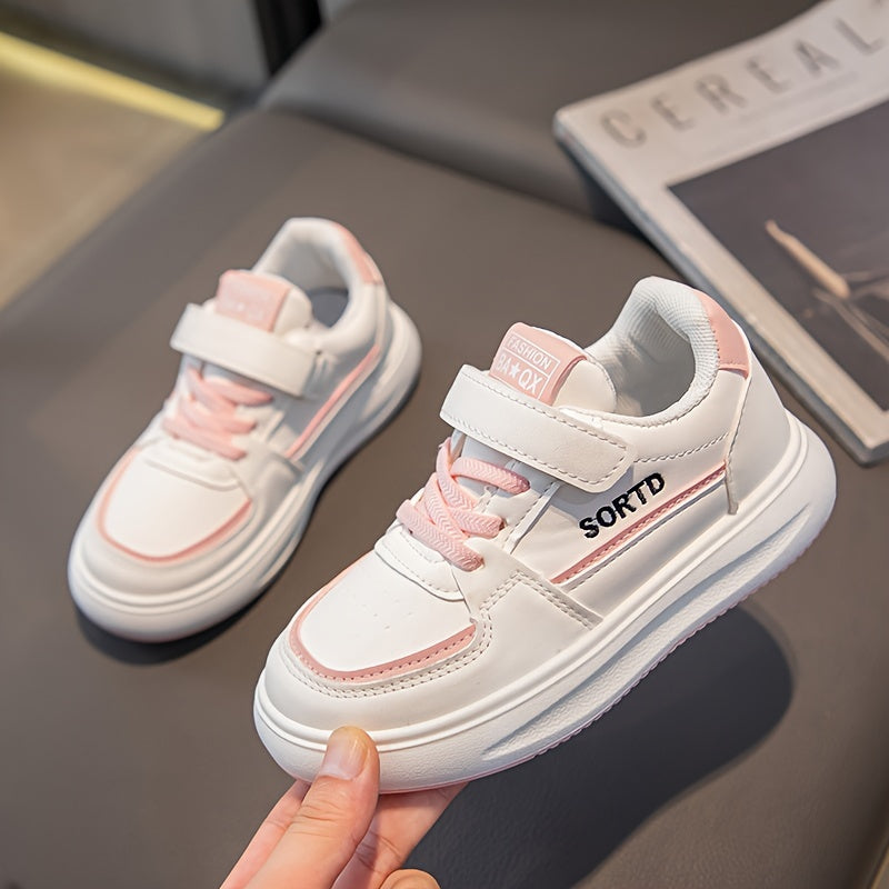 Girl's Comfy Non Slip Skate Shoes Soft Sole Sneakers For Kids