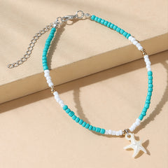 Y2K Style Rice Bead Starfish Anklet for Women