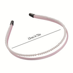 Double Layer Faux Pearl Hair Hoop for Face Washing and Yoga