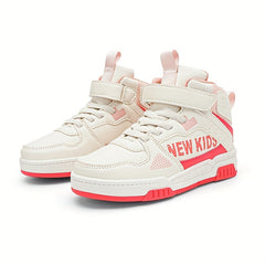 Kids High Top Skate Shoes Hook & Loop Fastener Comfy Durable Anti Skid