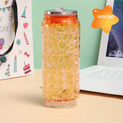 Cola Crushed Ice Cup Easy Pull Can Double Layer Straw Cup