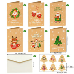 6pcs Christmas Greeting Cards Envelope Stickers