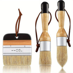3pcs Chalk Wax Paint Brush for Acrylic Paint Oval Brush Hard Bristle