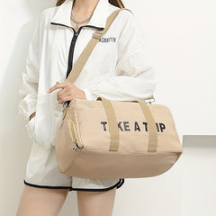 Nylon Letter Pattern Duffel Bag Short Trip Luggage Bag