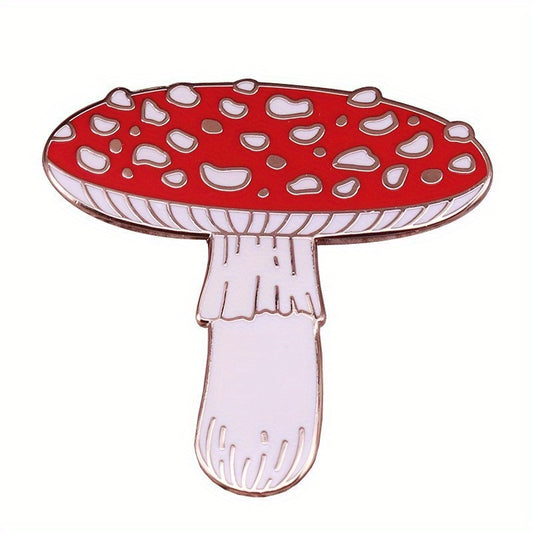 Red Magic Mushroom Brooch Pins Enamel Metal Badges Lapel Pins Brooches Hats