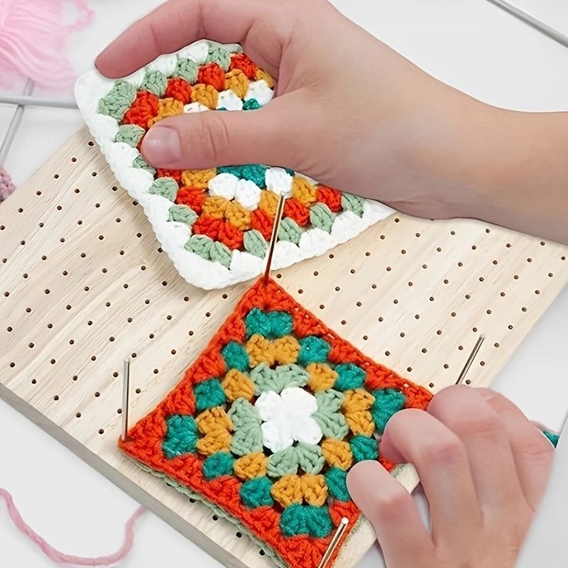 Wooden Crochet Blocking Board Set with Steel Pins and Accessories