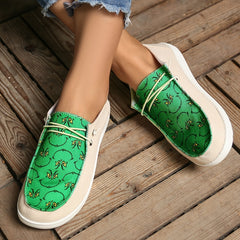 Funny Christmas Print Canvas Slip-On Shoes