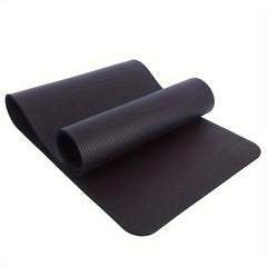 Solid Striped Yoga Mat Non Slip Thicken Fitness Mat With Carrying Strap