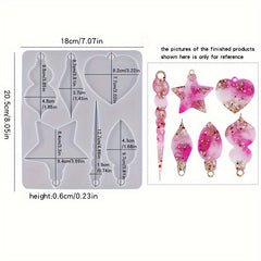 12Pcs Christmas Resin Ornament Molds Set - Xmas Pendant Silicone Mold