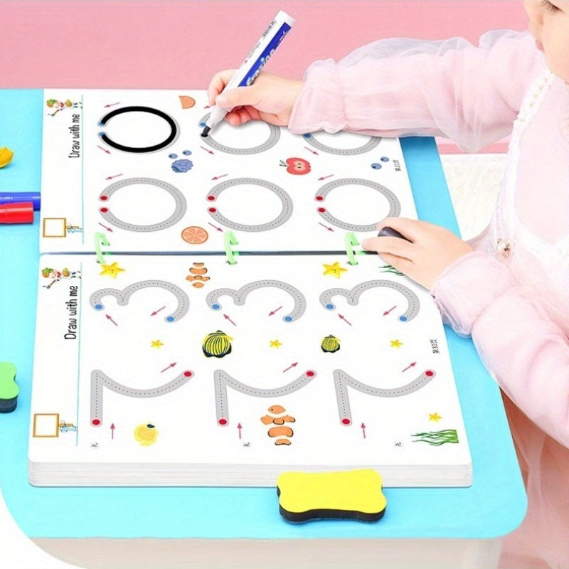 33 Page Pen Control Training Erasable Pen Focus Logical Thinking Puzzle for Kids