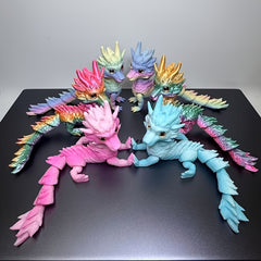 3D Printed Mini Dragon Statue with Realistic Eyes and Flexible Joints