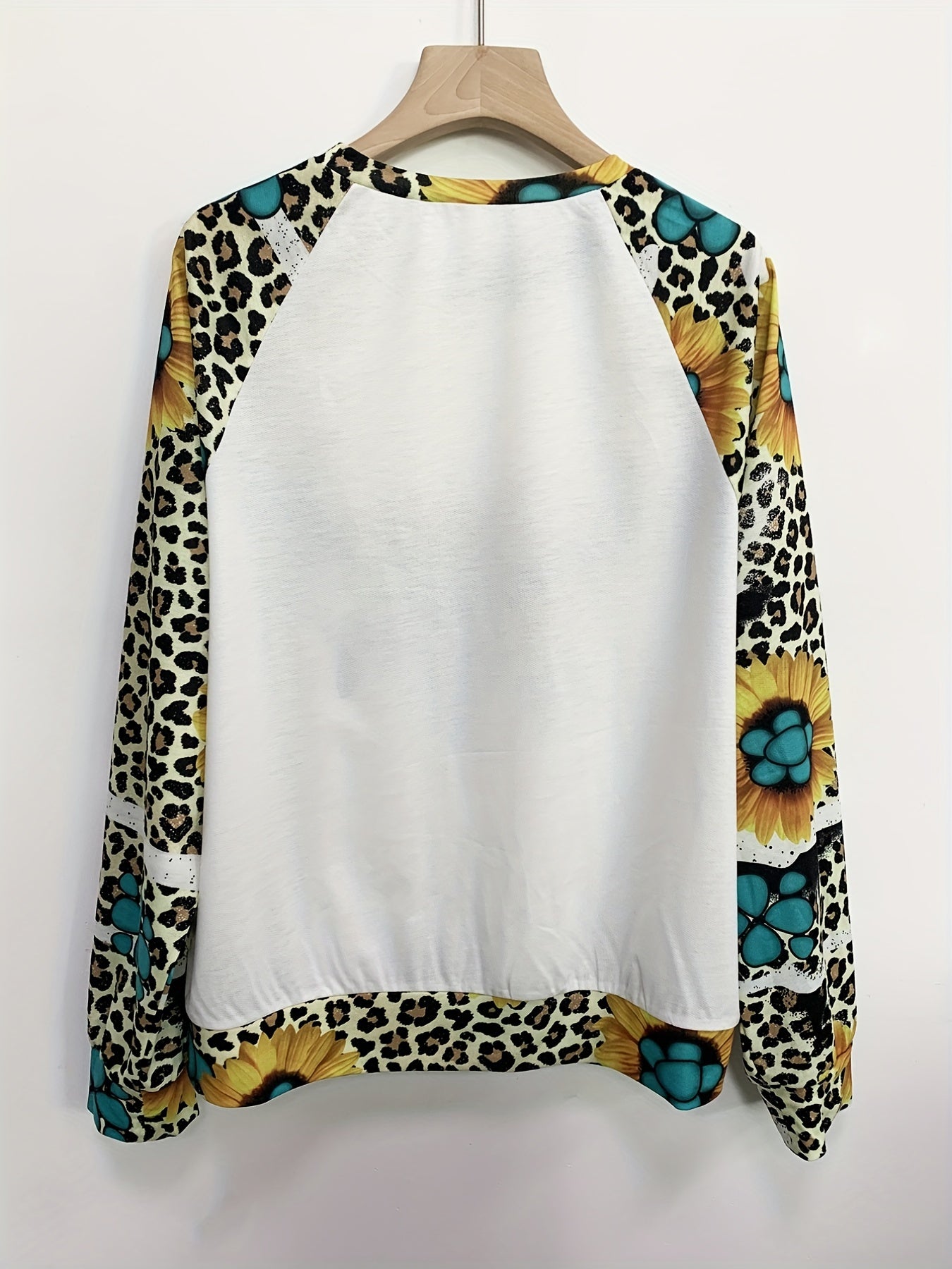 Horse & Letter Pattern Pullover Sweatshirt for Women