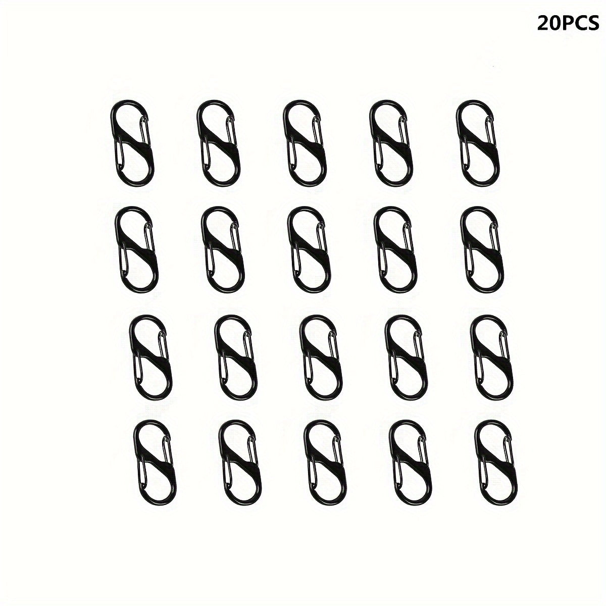 20pcs Metal Lock Clip Keychain S Shaped Alloy Bag Backpack Hanging Buckle