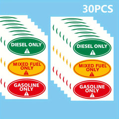 30pcs Diesel Hybrid Fuel Gas Stickers - Filling Type Sign