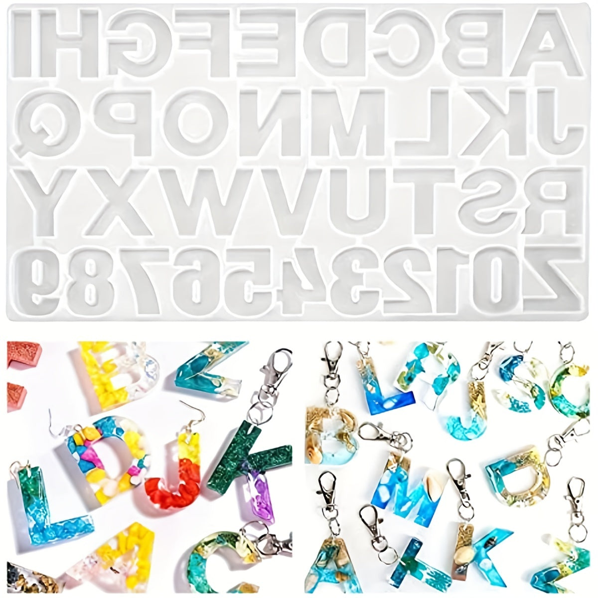Silicone Alphabet Resin Molds DIY Craft Casting