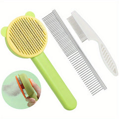 3 Pack Cat Grooming Kit Slicker Brush & Comb for Small & Large Breeds
