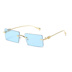 Men's Rectangle Rimless Sunglasses 5 Styles