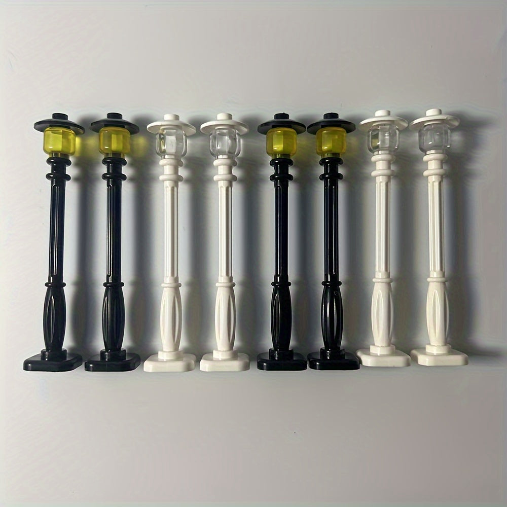 4pcs Yellow Street Light Building Block Accessory