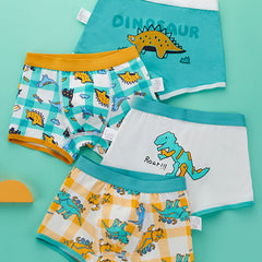 4pcs Boys Dinosaur Boxer Briefs Soft Comfortable Underwear
