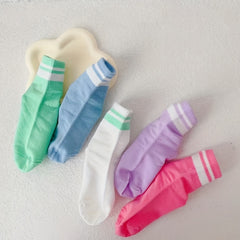 5pairs Girls Kids Breathable Comfy Boneless Socks Children's Socks